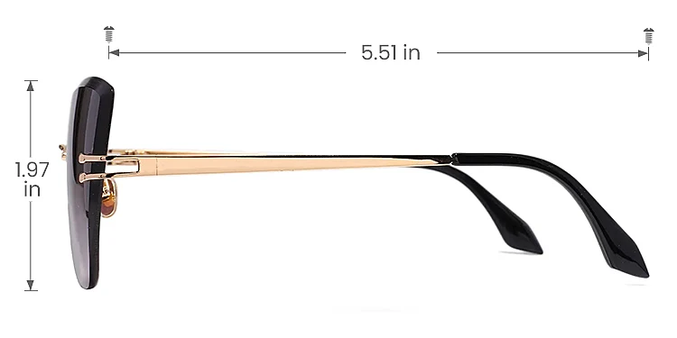Alia gold   Metal  Sunglasses, size view