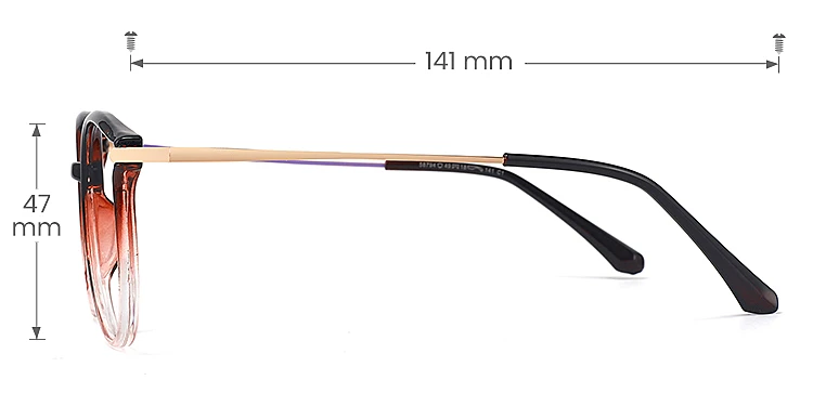 Sage black pink   Plastic  Eyeglasses, size view