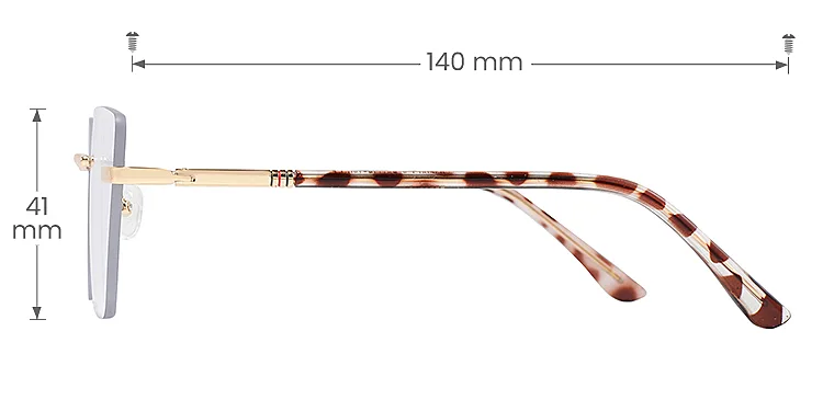 Jesse gold petal tortoise   Metal  Eyeglasses, size view