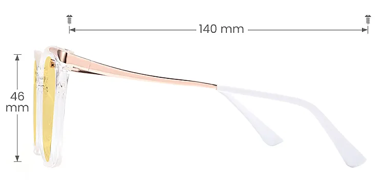 Sine clear   Plastic  Sunglasses, size view