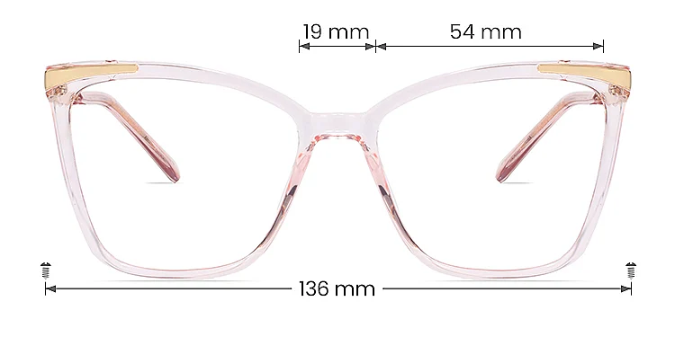 Sine clear pink   Plastic  Eyeglasses, size view