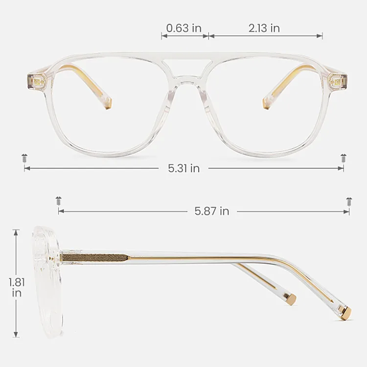 Silas clear   Plastic  Eyeglasses, size view