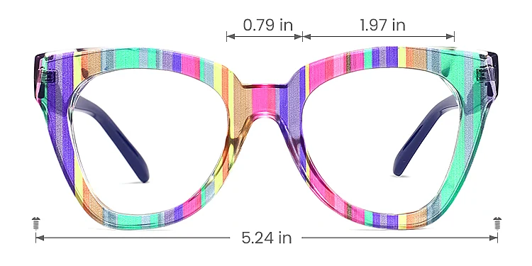 Yoko color   Plastic  Eyeglasses, size view