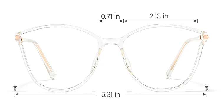 Darleen clear   Plastic  Eyeglasses, size view