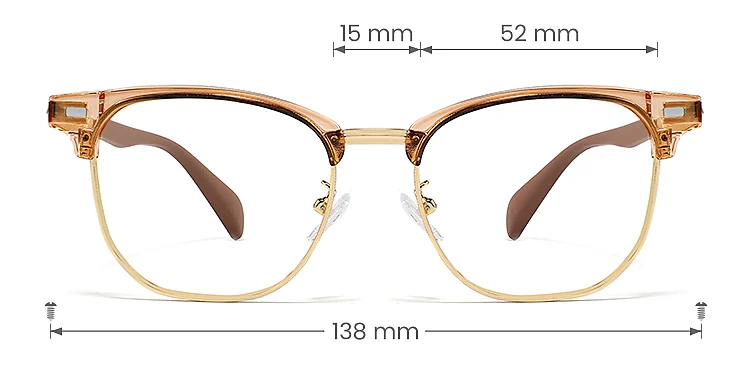 Caitin brown   Metal  Eyeglasses, size view