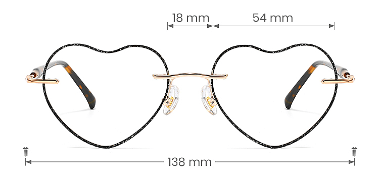 Veylana black   Metal  Eyeglasses, size view