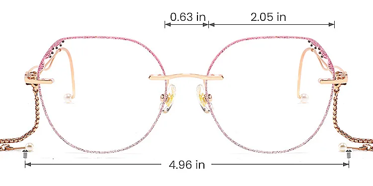 Lavender gradient pink   Metal  Eyeglasses, size view