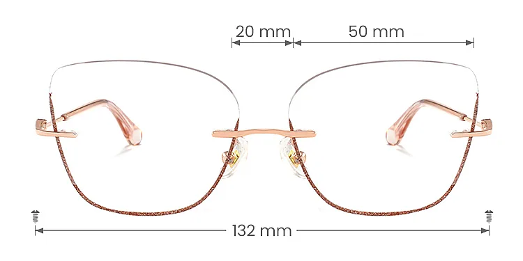 Tarek rose gold   Metal  Eyeglasses, size view