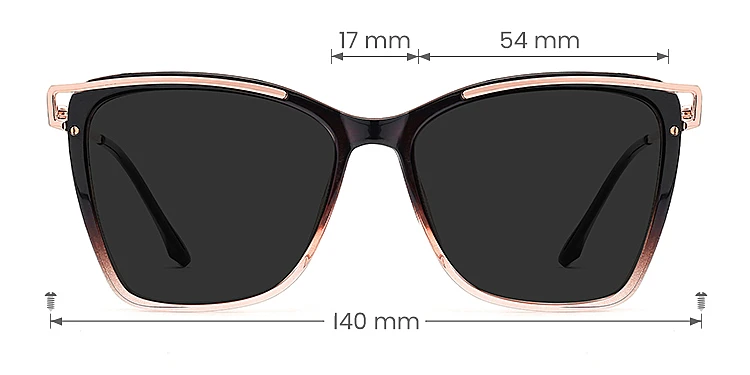 Cili black champagne   Plastic  Sunglasses, size view