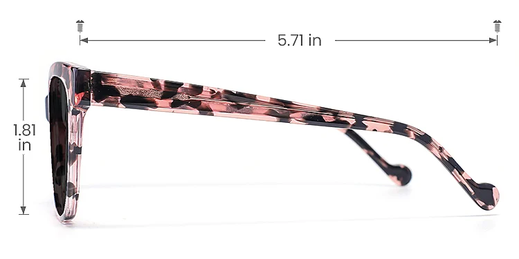 Kisa pink tortoise   Plastic  Sunglasses, size view