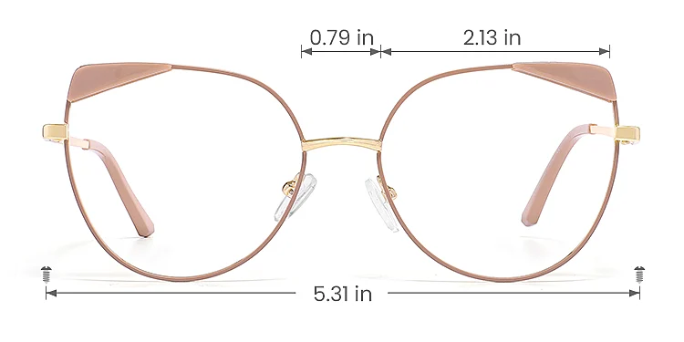 Lael pink   Metal  Eyeglasses, size view
