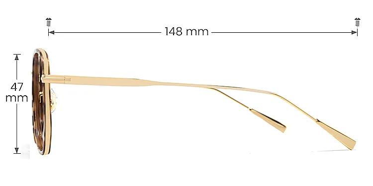 Eirlys petal tortoise   Plastic  Eyeglasses, size view