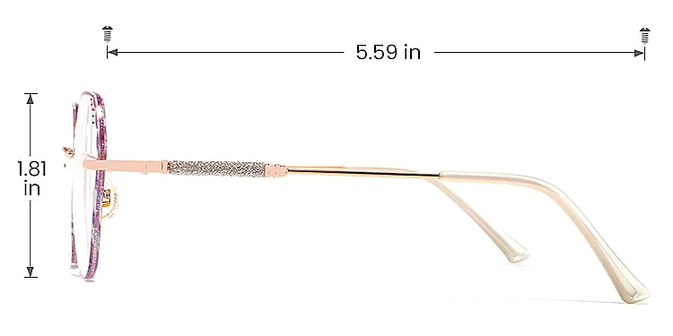 Laec purple pink   Metal  Eyeglasses, size view