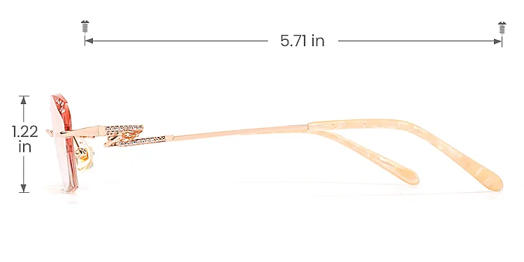 Joyce rose gold   Metal  Eyeglasses, size view