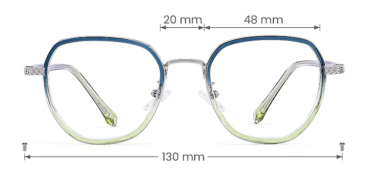 Keyla blue clear green   Plastic  Eyeglasses, size view
