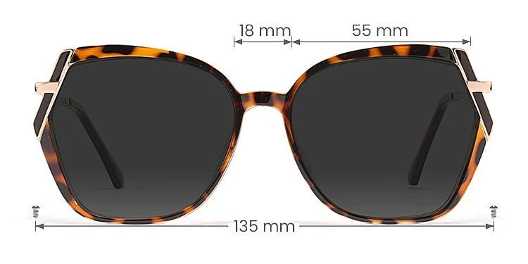 Meral warm tortoise   TR90  Sunglasses, size view