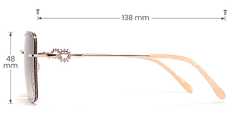 Super Star rose gold   Metal  Sunglasses, size view