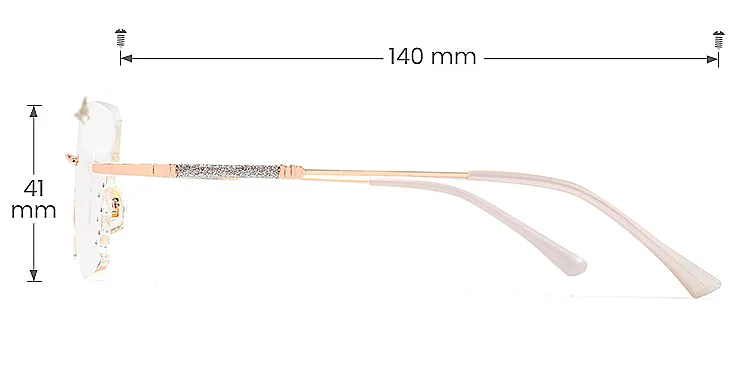 Skye rose gold   Metal  Eyeglasses, size view