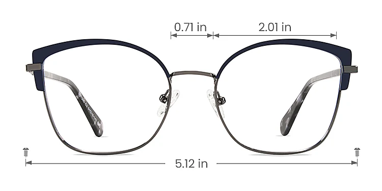 Heather blue   Metal  Eyeglasses, size view