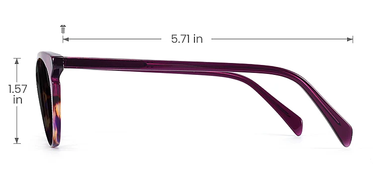 Pennie purple tortoise   Acetate  Sunglasses, size view