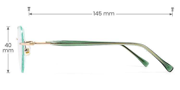 Veylana green   Metal  Eyeglasses, size view