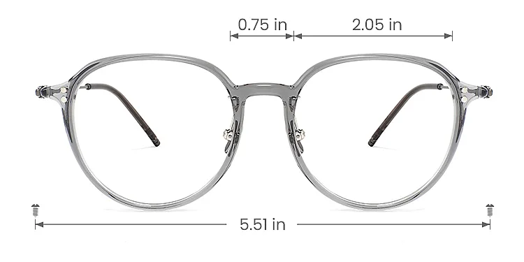 Hayes clear grey   Titanium  Eyeglasses, size view