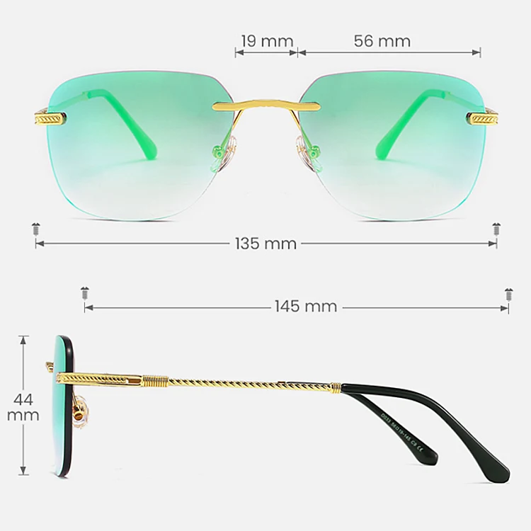 Saskia mirrored green   Metal  Sunglasses, size view