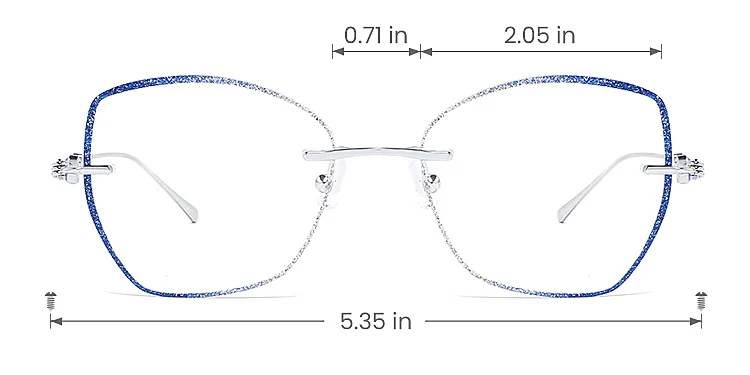 Solaris blue silver   Metal  Eyeglasses, size view