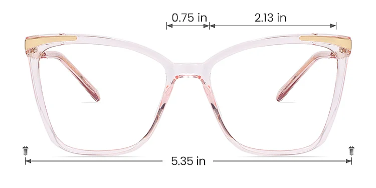 Sine clear pink   Plastic  Eyeglasses, size view