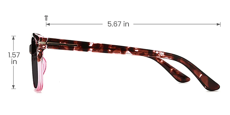 Rita pink tortoise   TR90  Sunglasses, size view