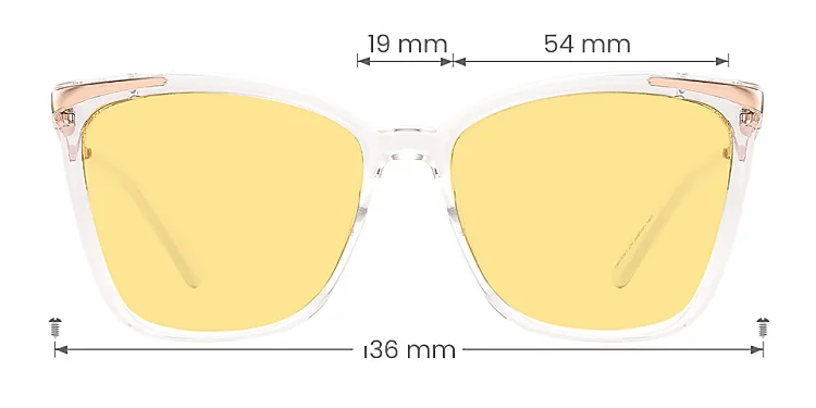 Sine clear   Plastic  Sunglasses, size view
