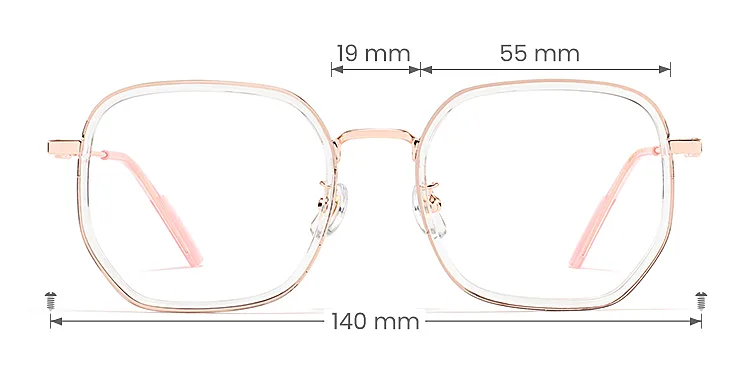 Sookie rose gold   Plastic  Eyeglasses, size view