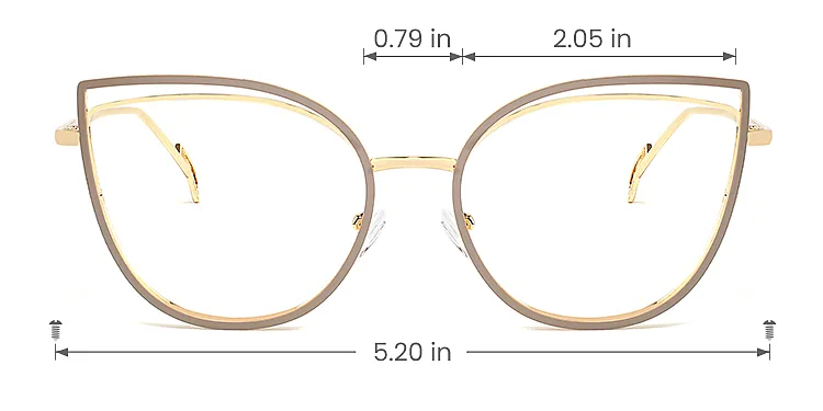 Romy grey   Metal  Eyeglasses, size view
