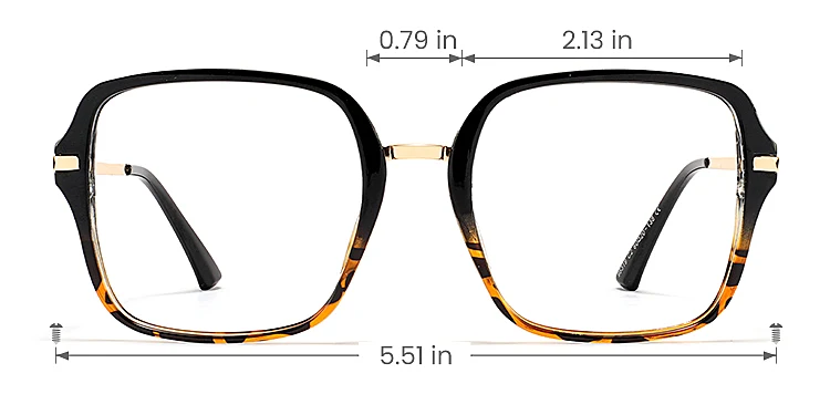 Miku black warm tortoise   Plastic  Eyeglasses, size view