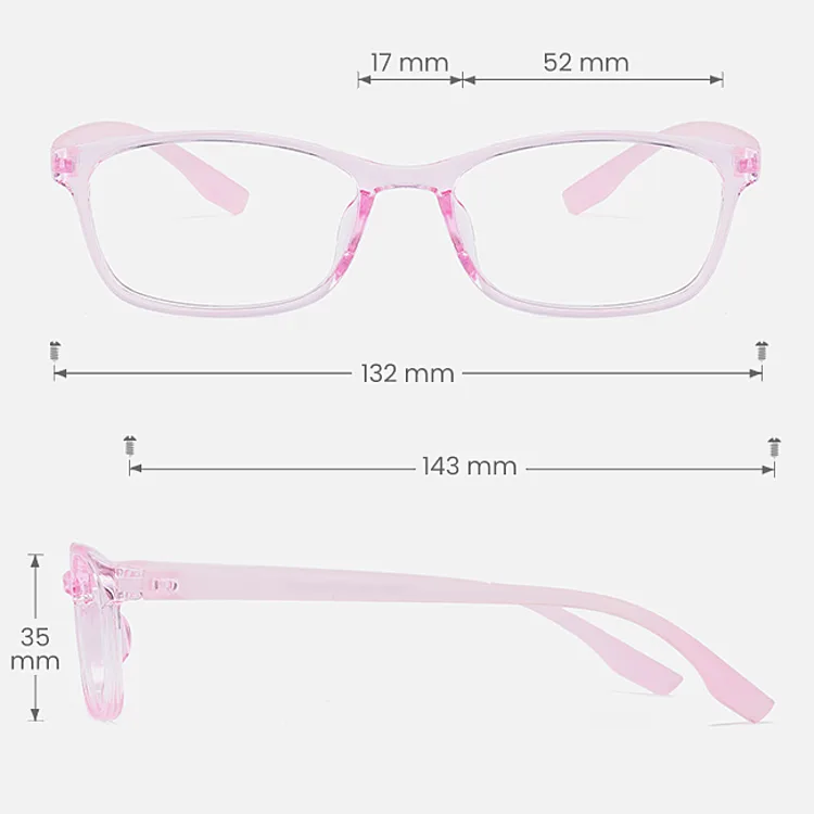 Fiona pink   Plastic  Eyeglasses, size view
