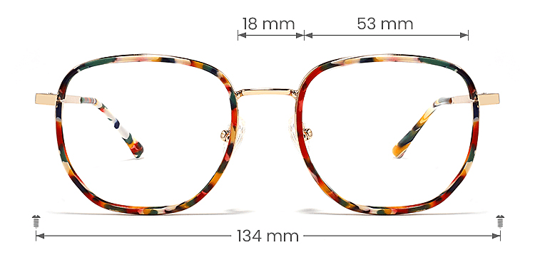 Lillian floral   Metal  Eyeglasses, size view
