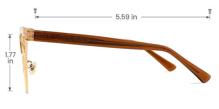 Angelique brown floral   Plastic  Eyeglasses, size view