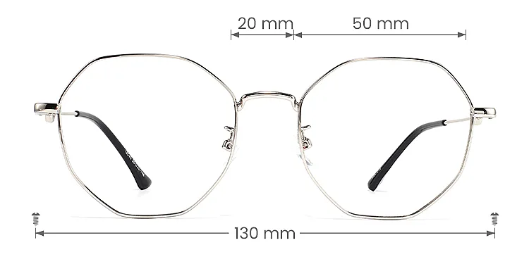 Megan silver   Metal  Eyeglasses, size view