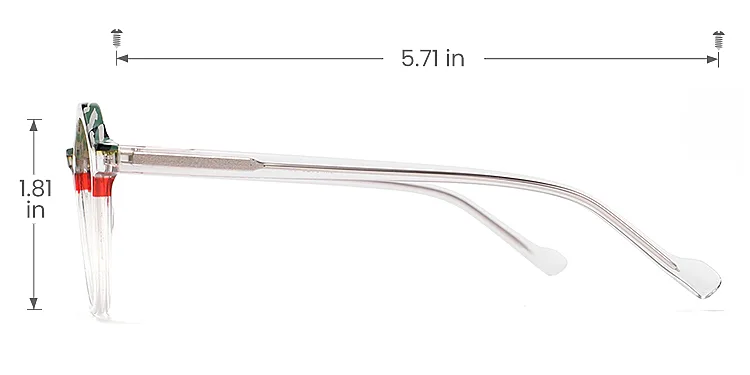 Sierra clear green tortoise   Plastic  Eyeglasses, size view