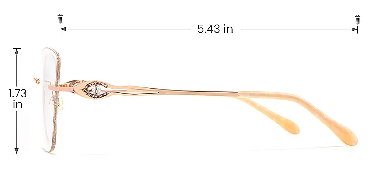 Whitney rose gold   Titanium  Eyeglasses, size view