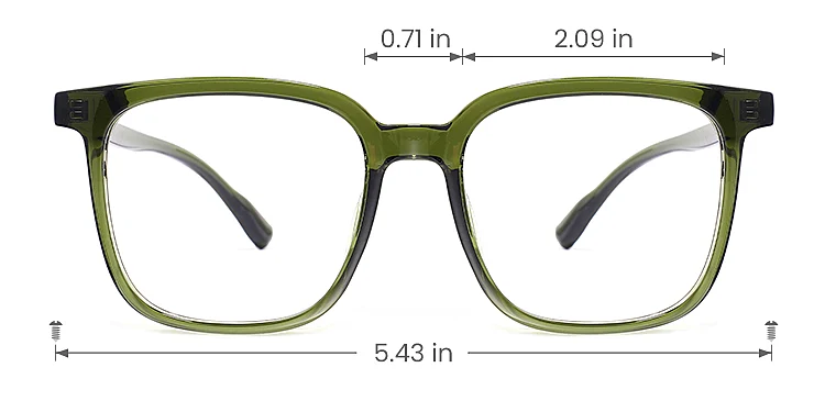 Leon green   Plastic  Eyeglasses, size view