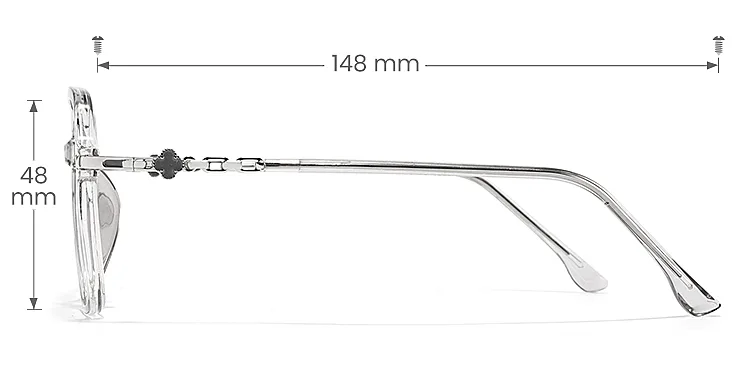 Annis grey   TR90  Eyeglasses, size view