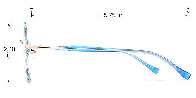 5 Stars blue   Metal  Eyeglasses, size view