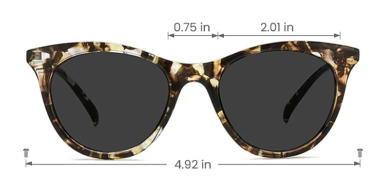 Icey yellow tortoise   Plastic  Sunglasses, size view