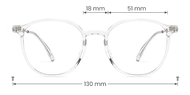 Choum clear   Plastic  Eyeglasses, size view