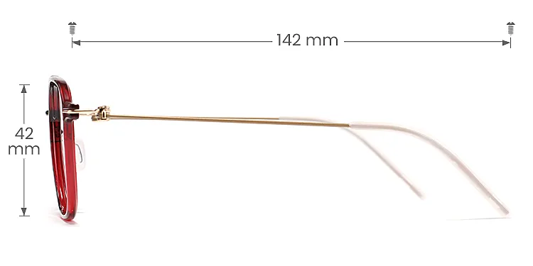 Heimann red   Plastic  Eyeglasses, size view