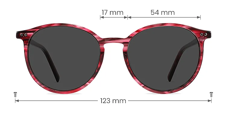 Pansy red tortoise   Plastic  Sunglasses, size view