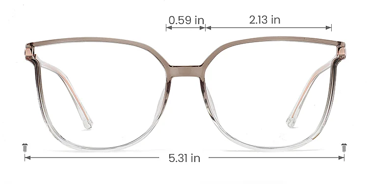 Aysun clear grey clear   Plastic  Eyeglasses, size view