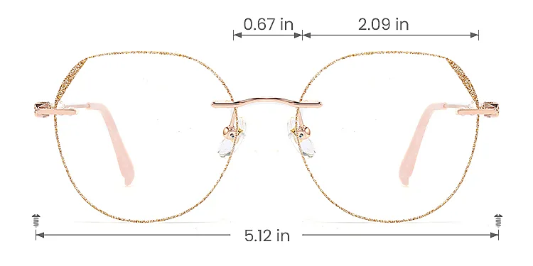 Fauna rose gold gold   Titanium  Eyeglasses, size view