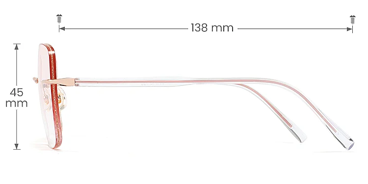 Abby pink   Metal  Sunglasses, size view